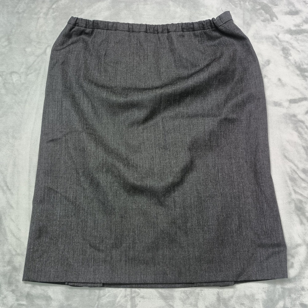 VTG Pendleton Skirt Womens 12 Grey Pencil Virgin Wool Career Made In USA